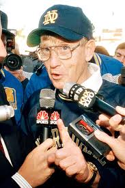 Lou Holtz Faces Reporters